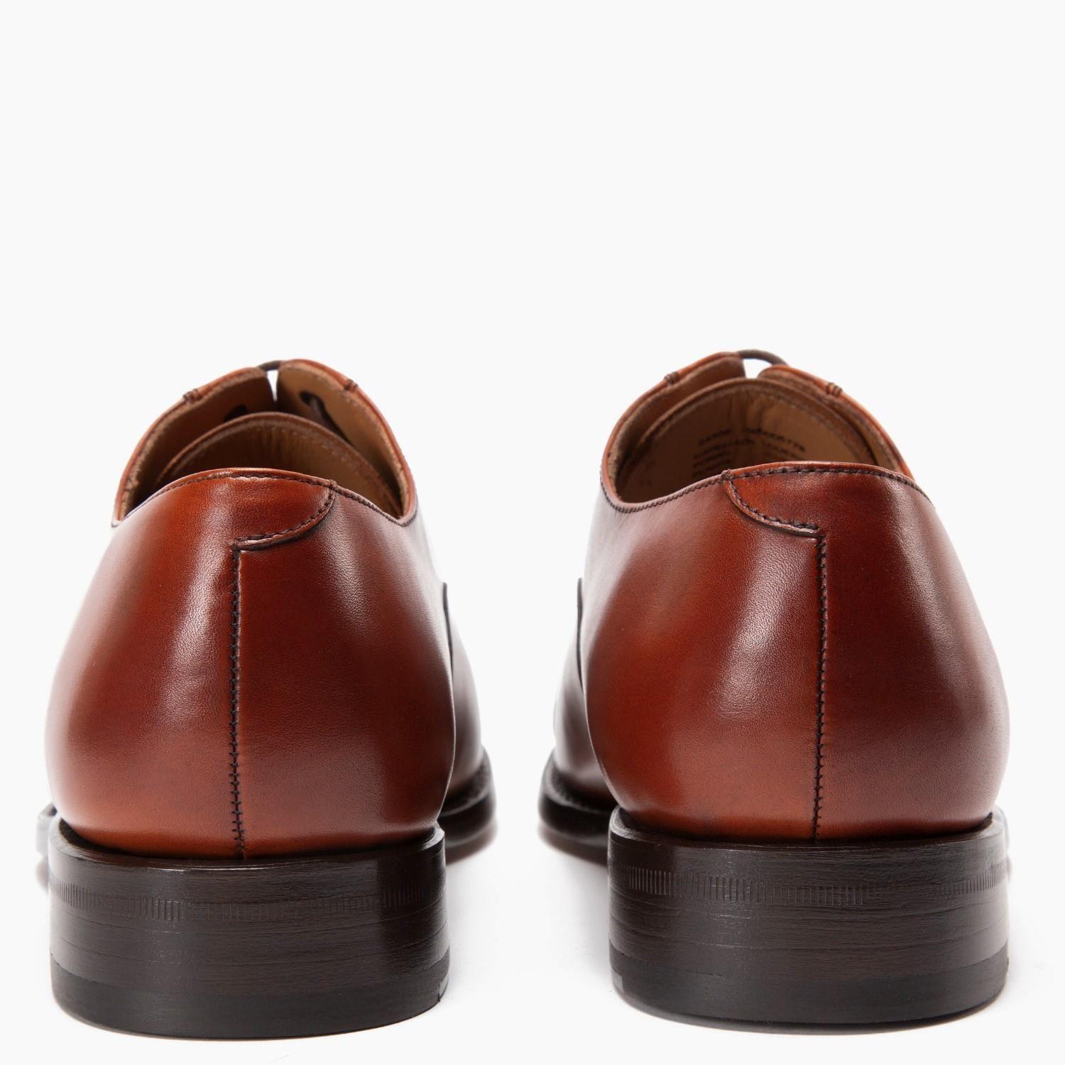 Zapato de cuero hombre Guante brandy Suela Punteado-5