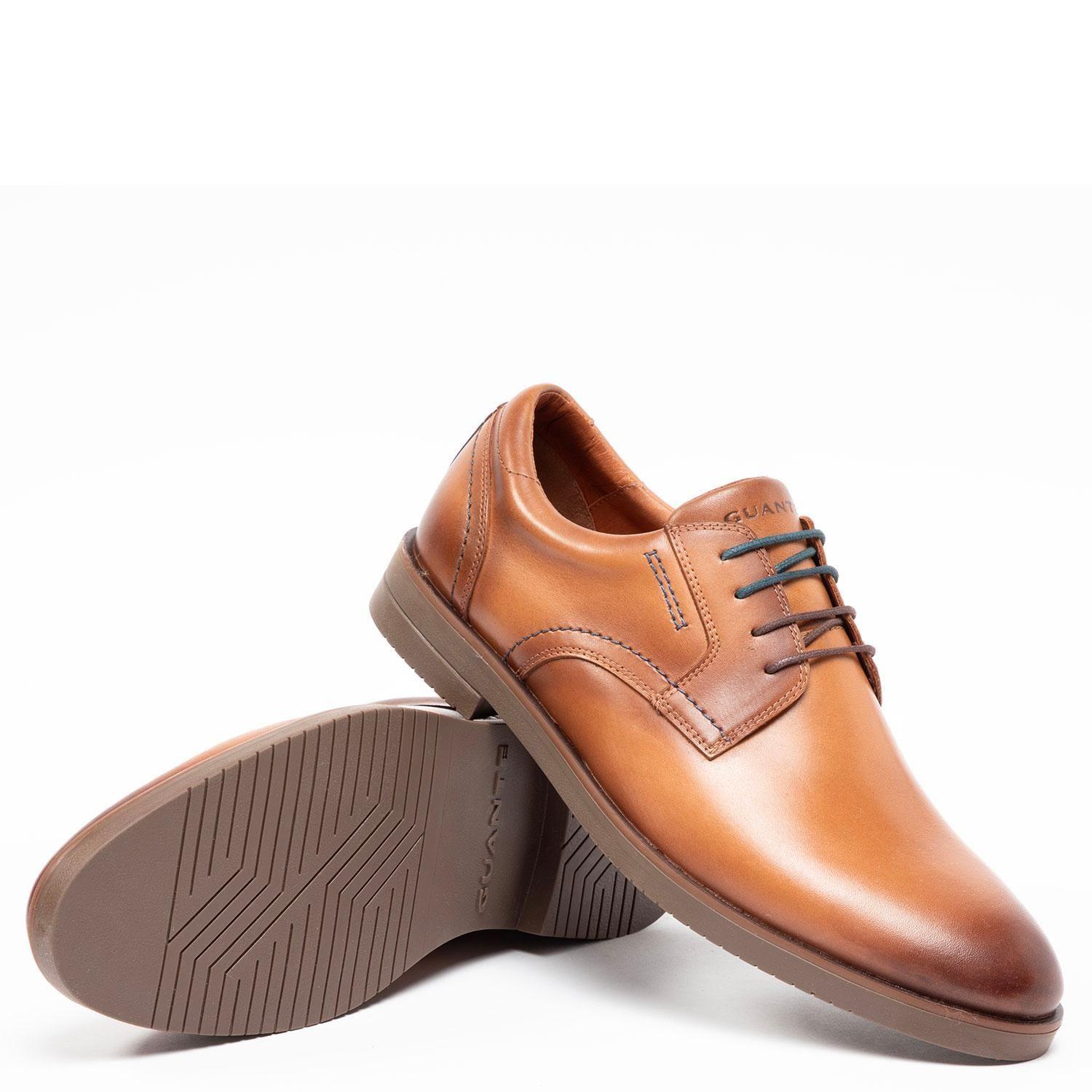 Zapato de cuero hombre Guante Camel Dijon 0035530-3