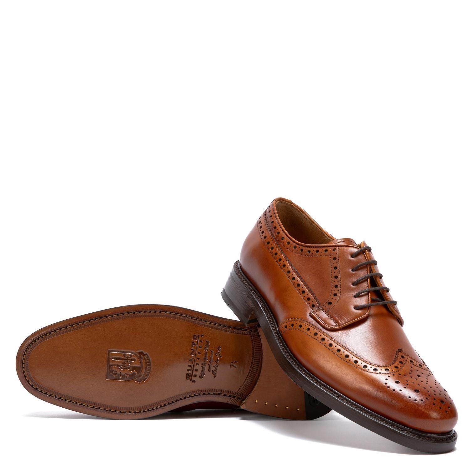 Zapato de cuero hombre Guante brandy Suela Punteado-3