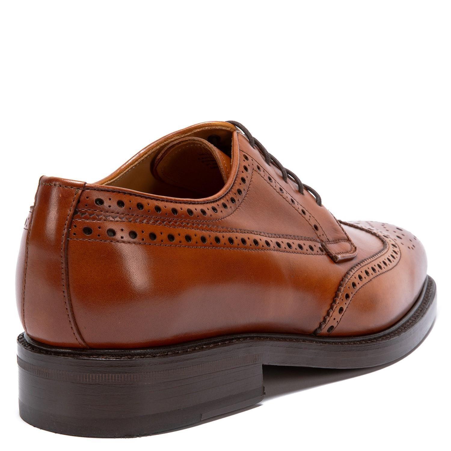 Zapato de cuero hombre Guante brandy Suela Punteado-4