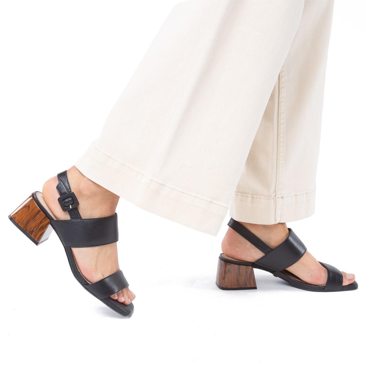 Sandalia de cuero mujer Gacel negro Calisa-1