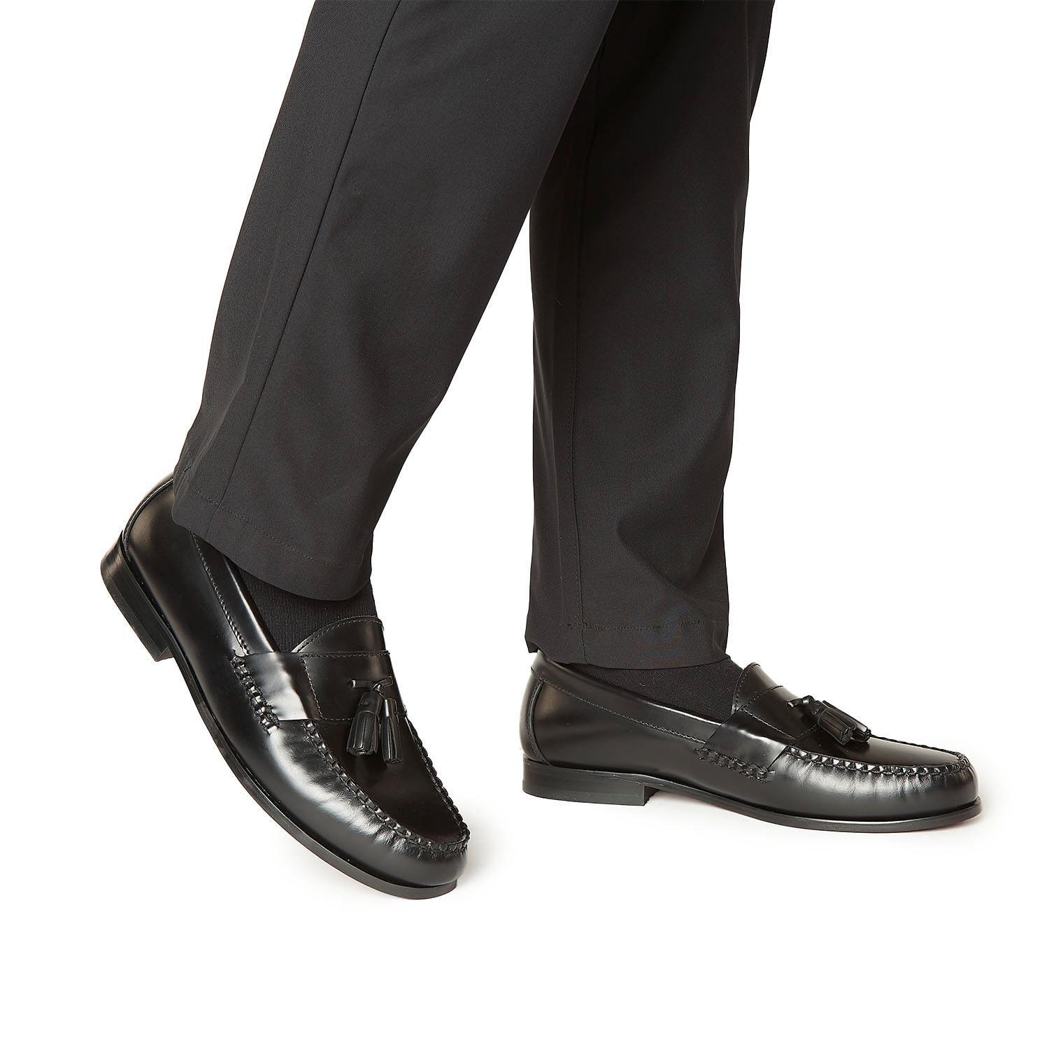Mocasin de cuero hombre Guante negro Suela-1