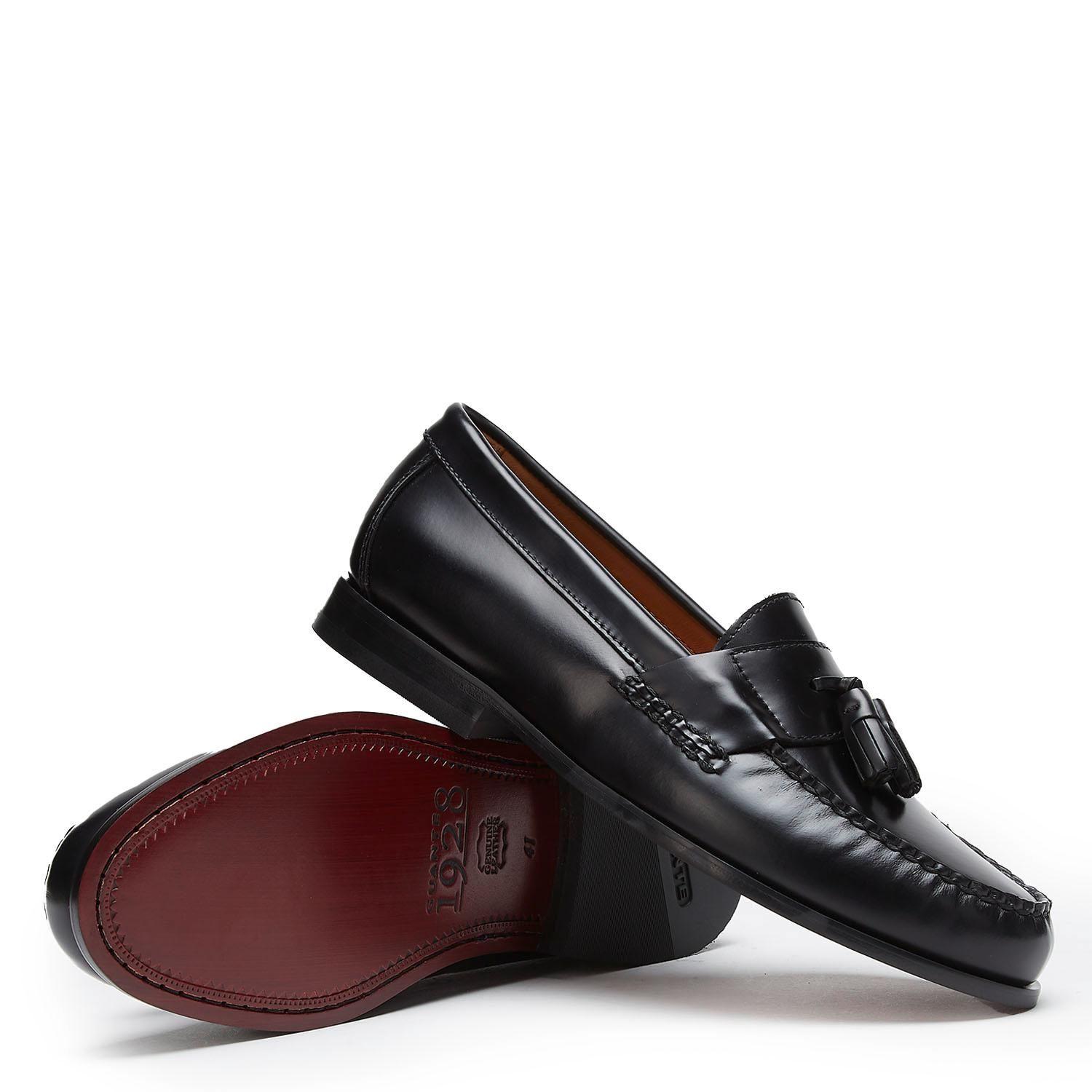 Mocasin de cuero hombre Guante negro Suela-3