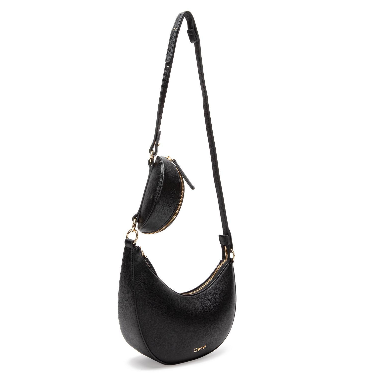 Cartera mujer Gacel negro bandolera grande-3