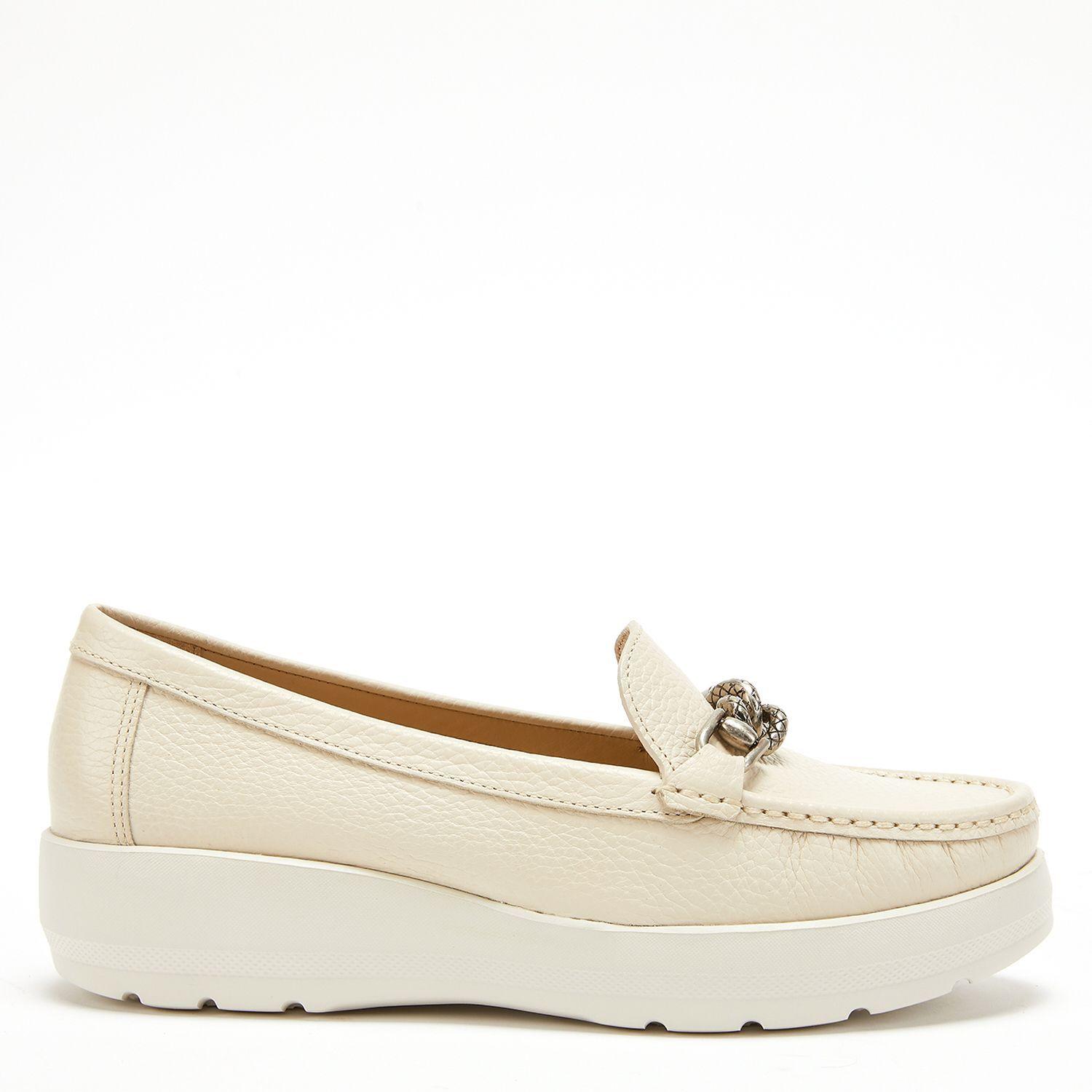 Mocasin de cuero mujer Gacel Crema Locanda 0659614-3
