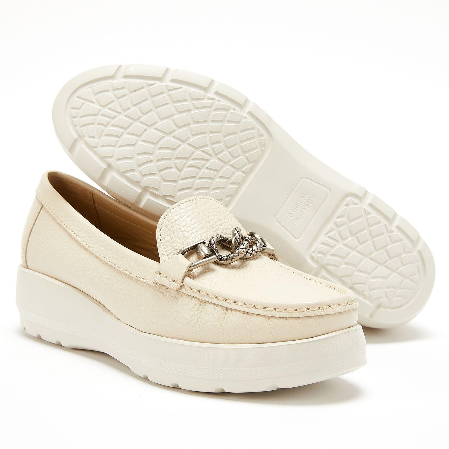 Mocasin de cuero mujer Gacel Crema Locanda 0659614-4