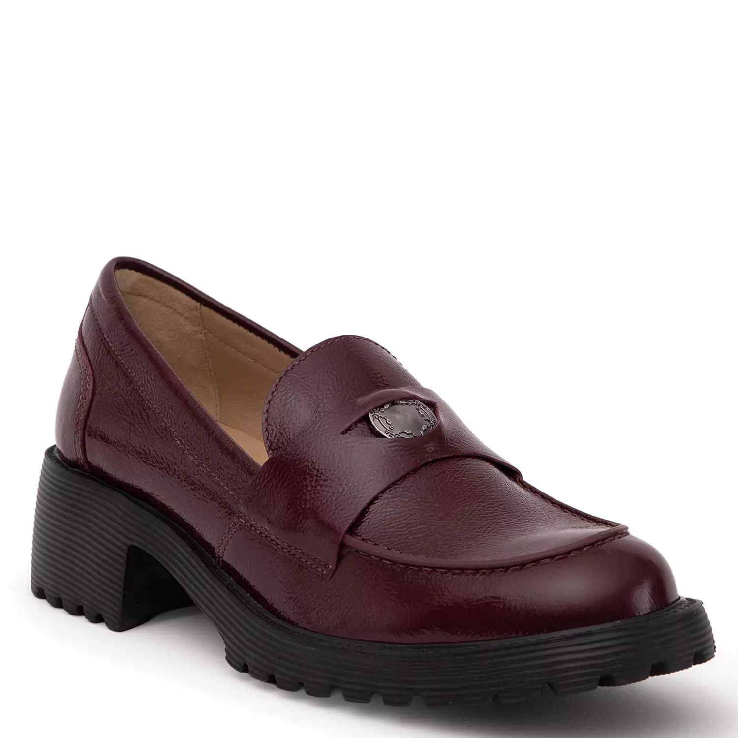 Mocasin de cuero mujer Gacel burdeo Belen 0660713-2