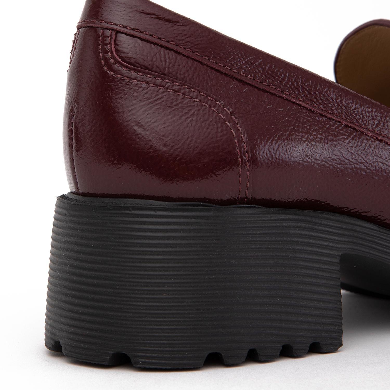 Mocasin de cuero mujer Gacel burdeo Belen 0660713-3