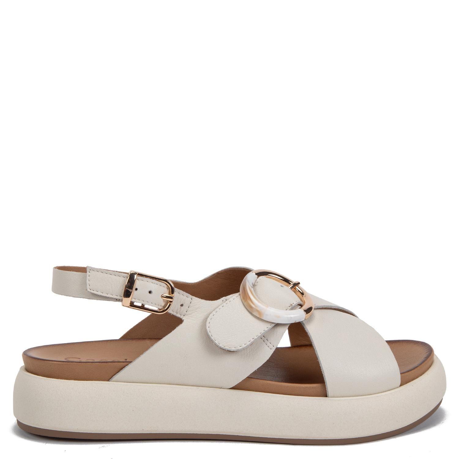 Sandalia de cuero mujer Gacel blanco Innu-0