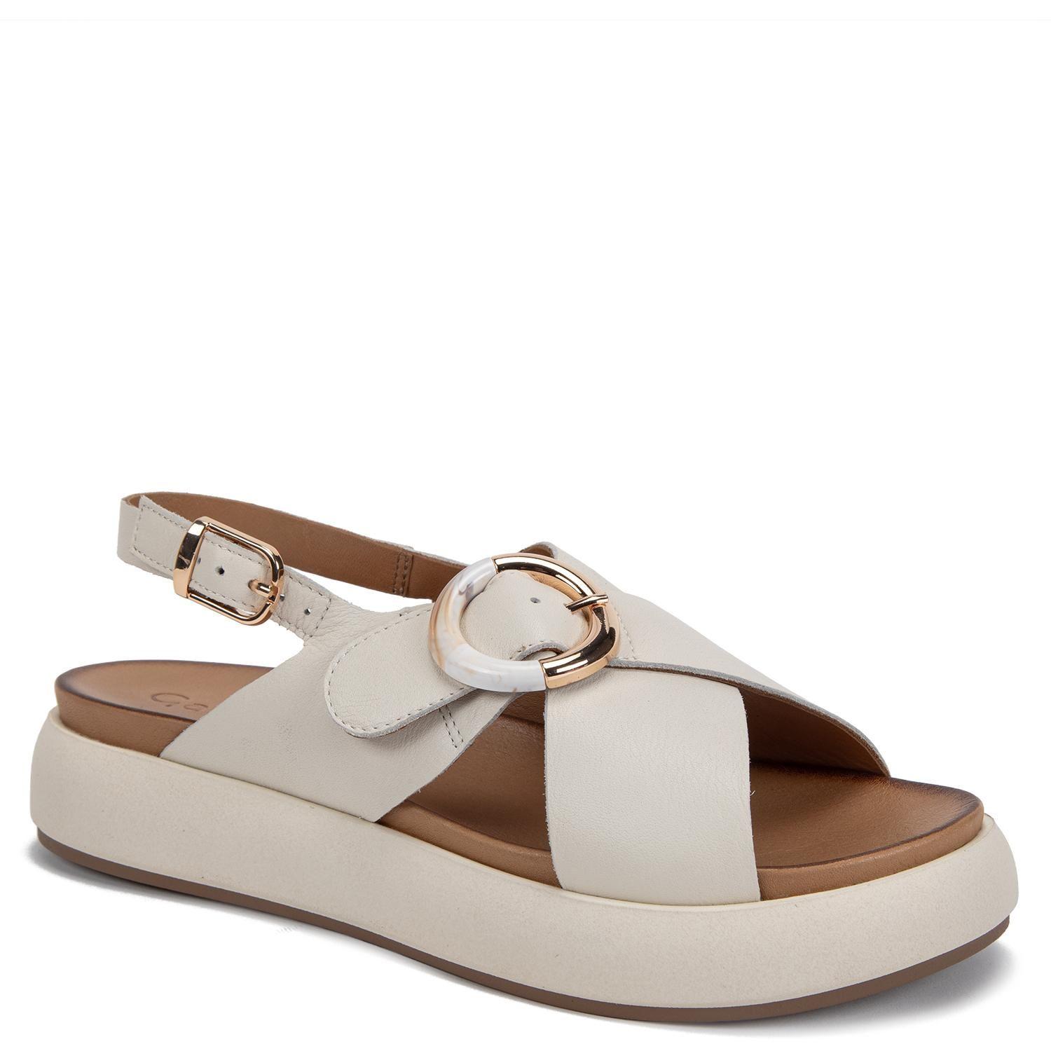 Sandalia de cuero mujer Gacel blanco Innu-2
