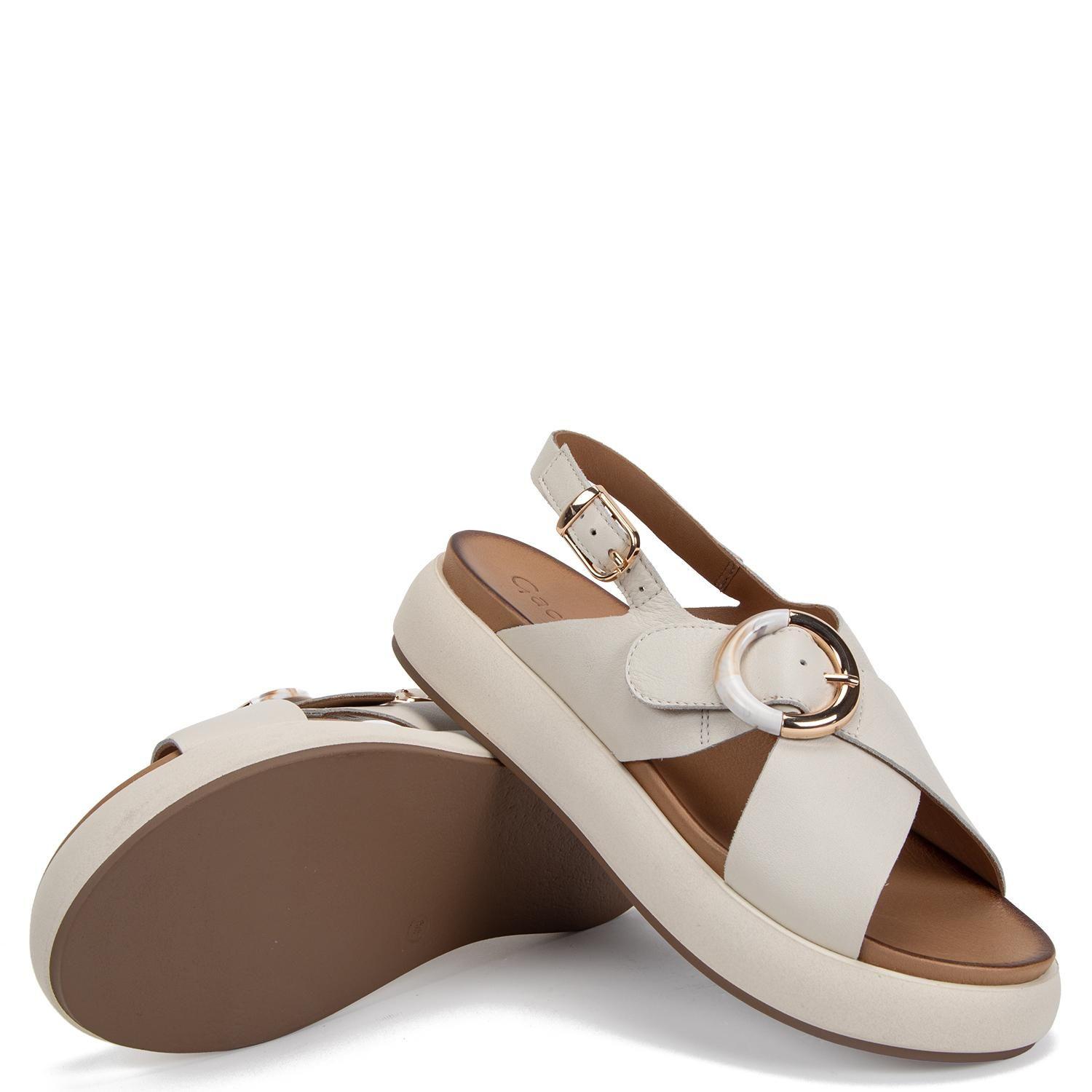 Sandalia de cuero mujer Gacel blanco Innu-3