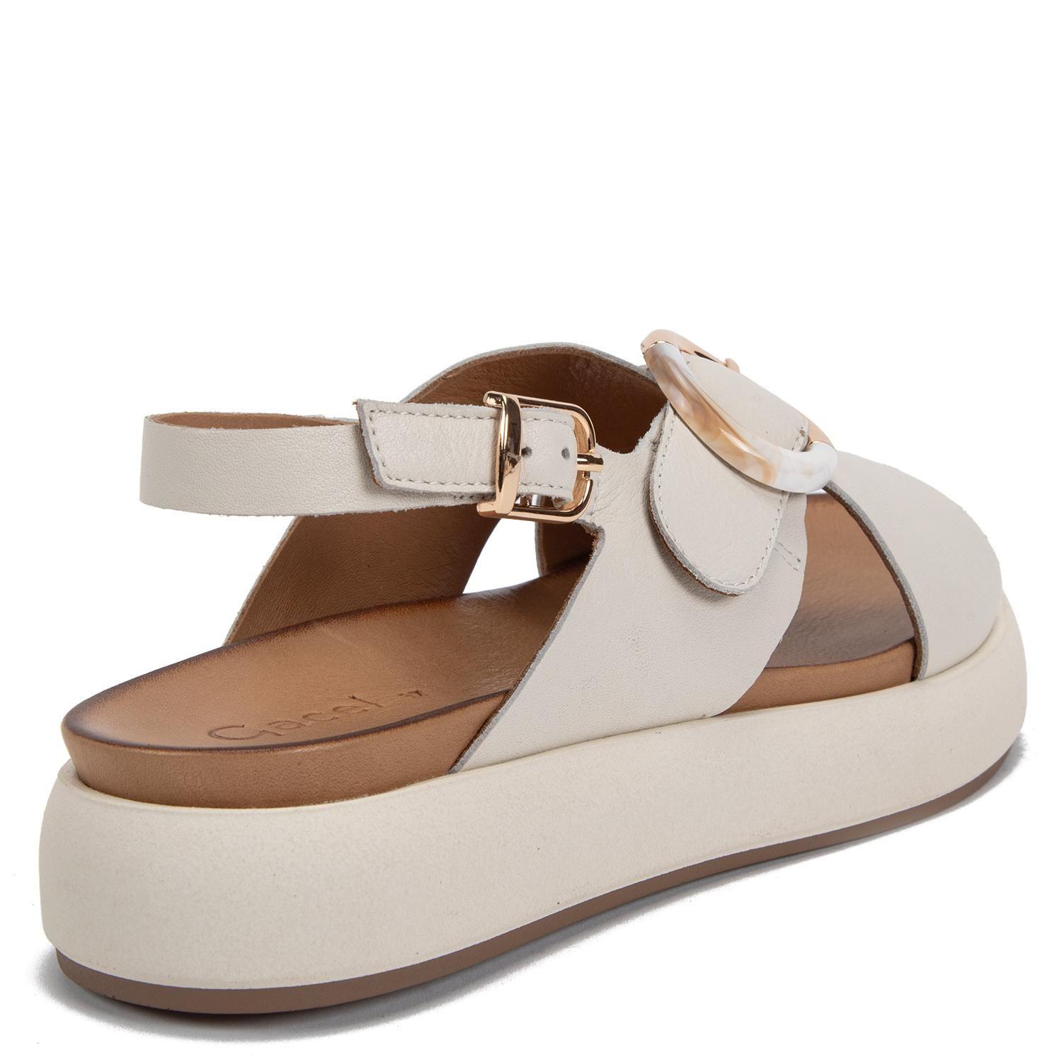 Sandalia de cuero mujer Gacel blanco Innu-4