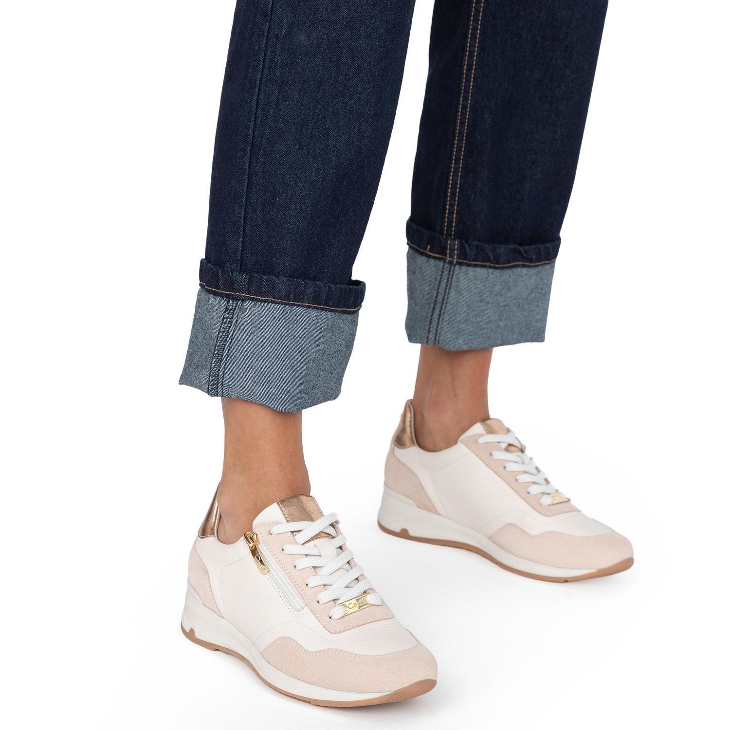 Zapatilla de cuero mujer Gacel off white Venus-1