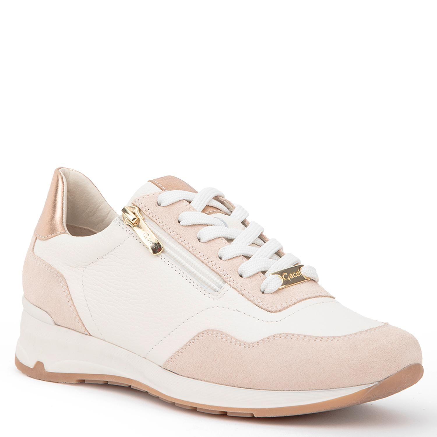 Zapatilla de cuero mujer Gacel off white Venus-2