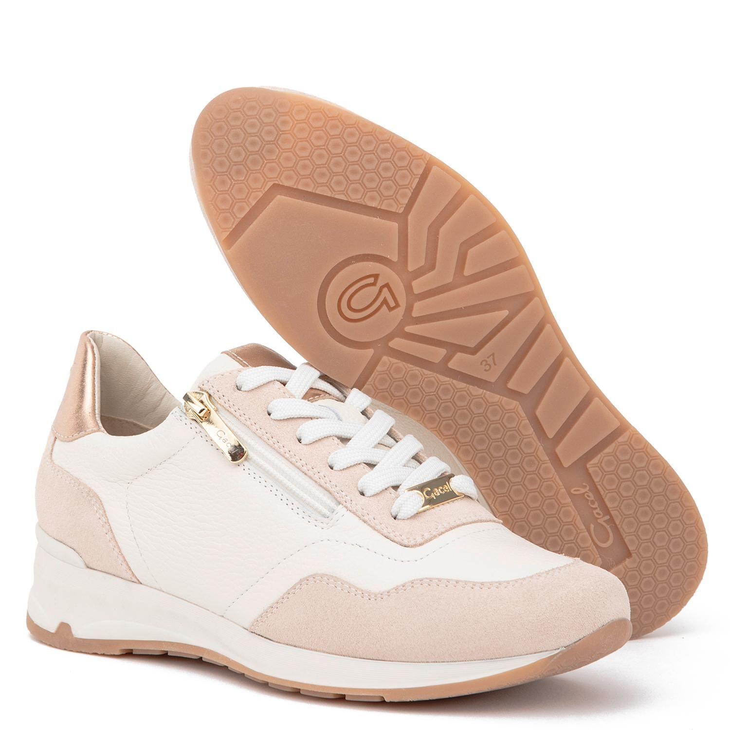 Zapatilla de cuero mujer Gacel off white Venus-3