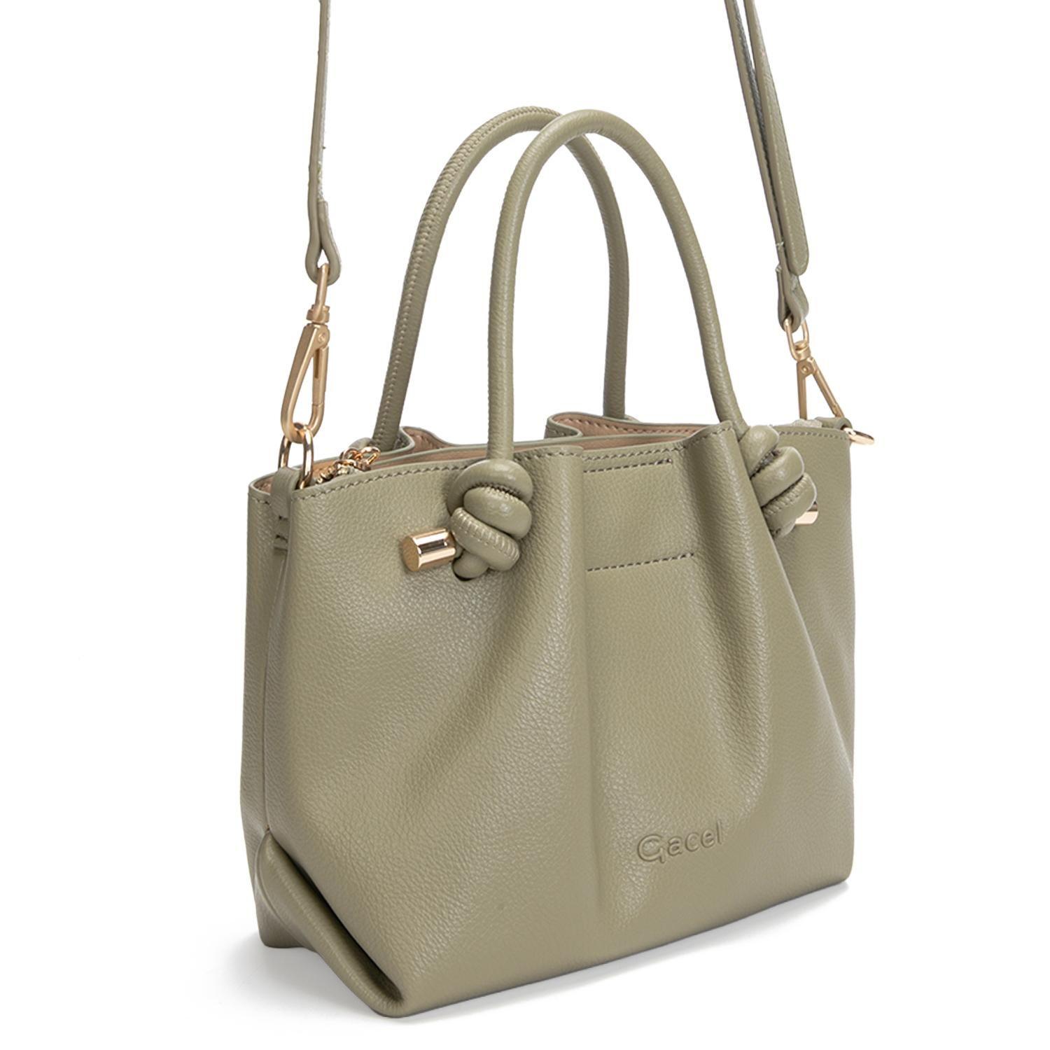 Cartera mujer Gacel verde dos asas pequeña-3