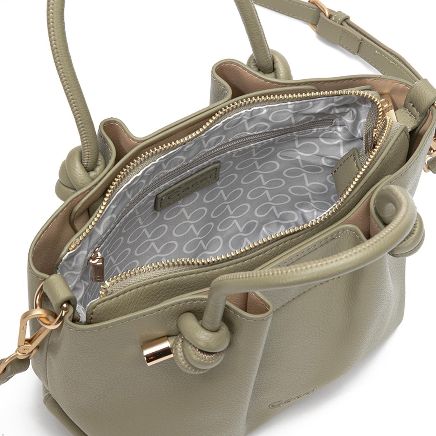 Cartera mujer Gacel verde dos asas pequeña-7