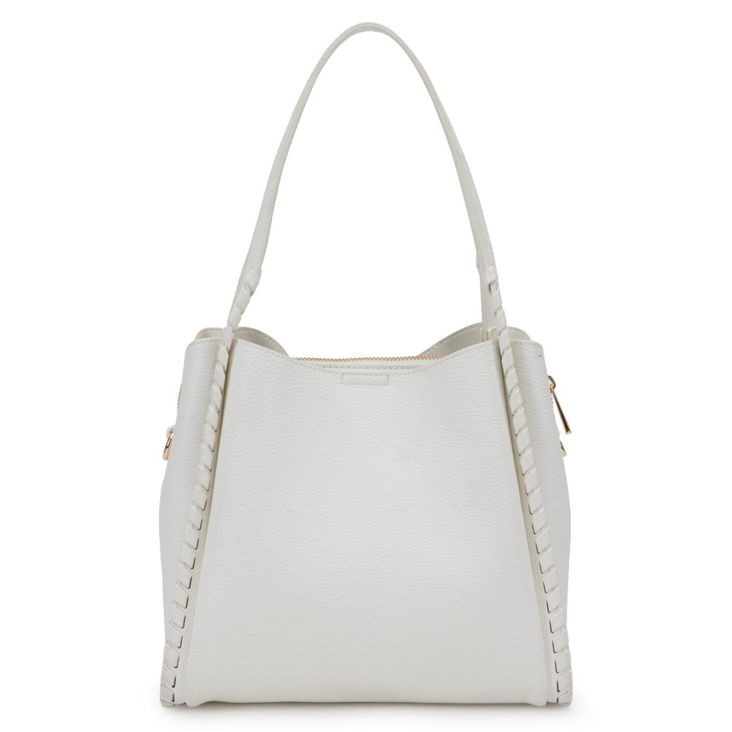 Cartera mujer Gacel blanco dos asas pequeña-3