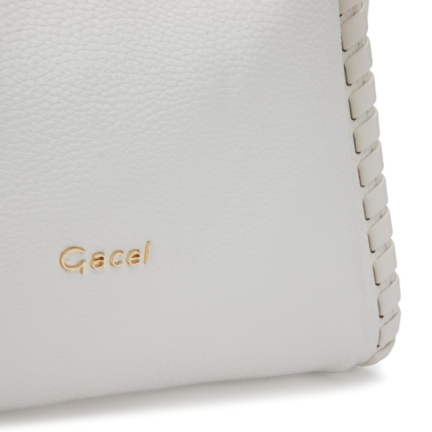 Cartera mujer Gacel blanco dos asas pequeña-6