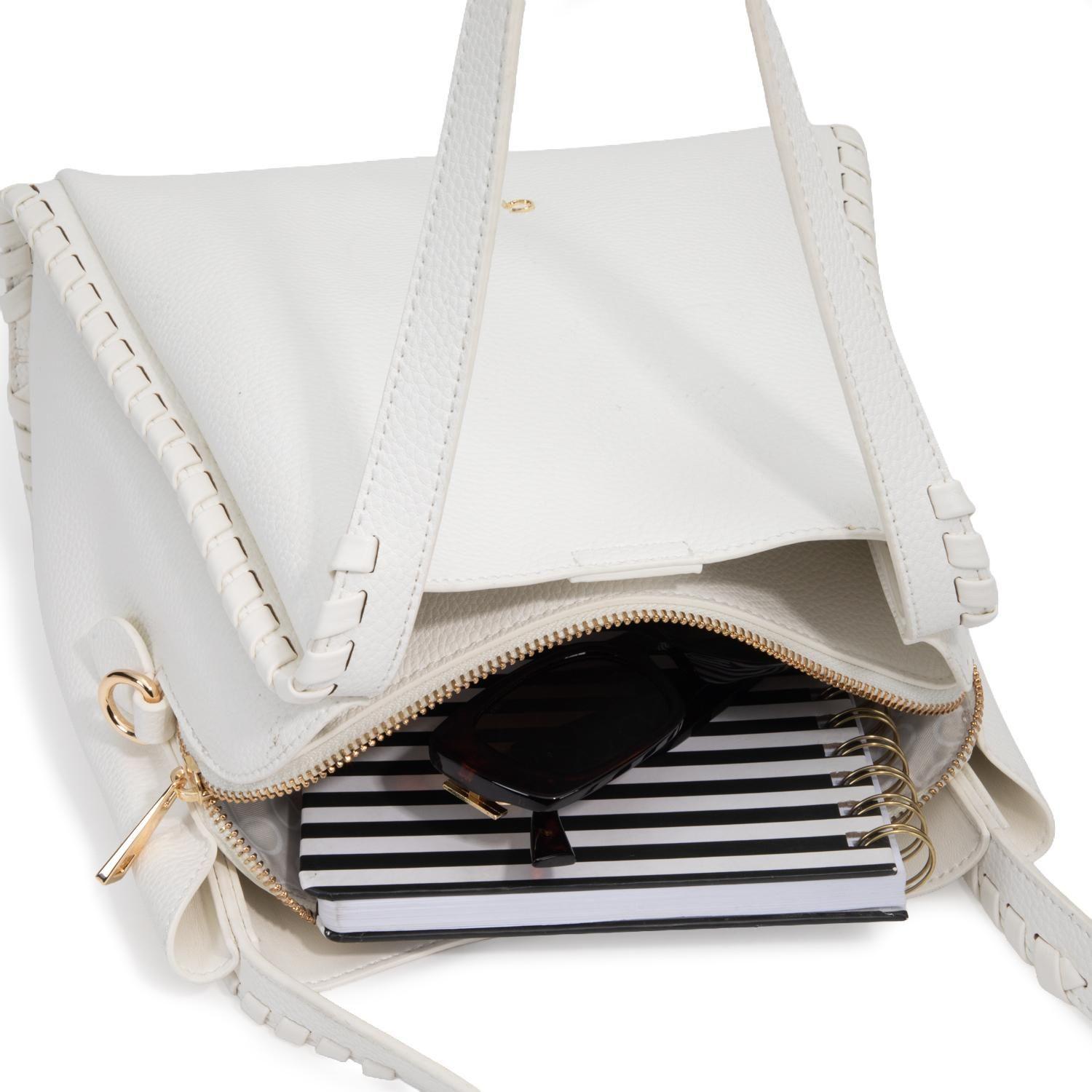 Cartera mujer Gacel blanco dos asas pequeña-7