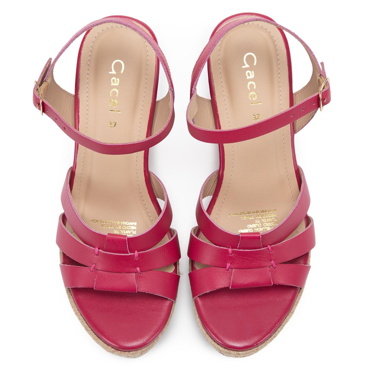 Sandalia de cuero mujer Gacel fucsia Gilda 0661224-3