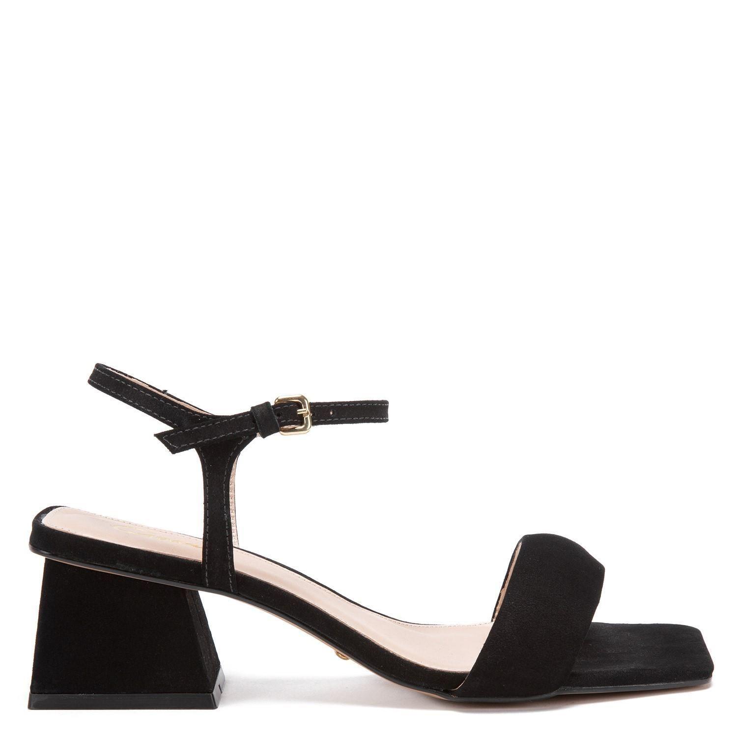 Sandalia de cuero mujer Gacel Negro Mina 0659048-0