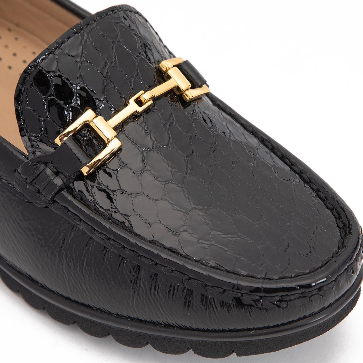 Mocasin de cuero mujer Gacel negro Trini 0661460-5