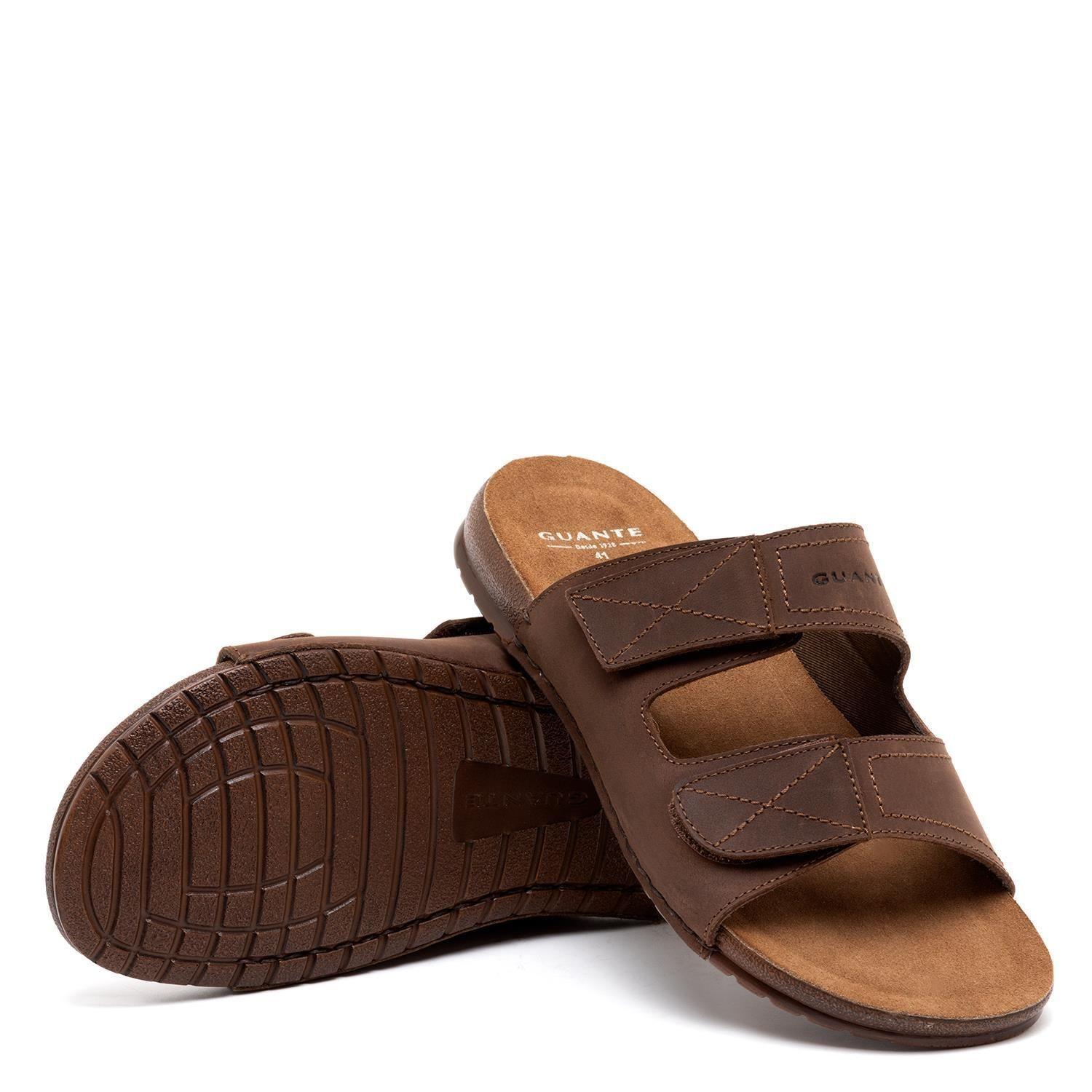 Sandalia de cuero hombre Guante Chocolate Alicante 0034801-2