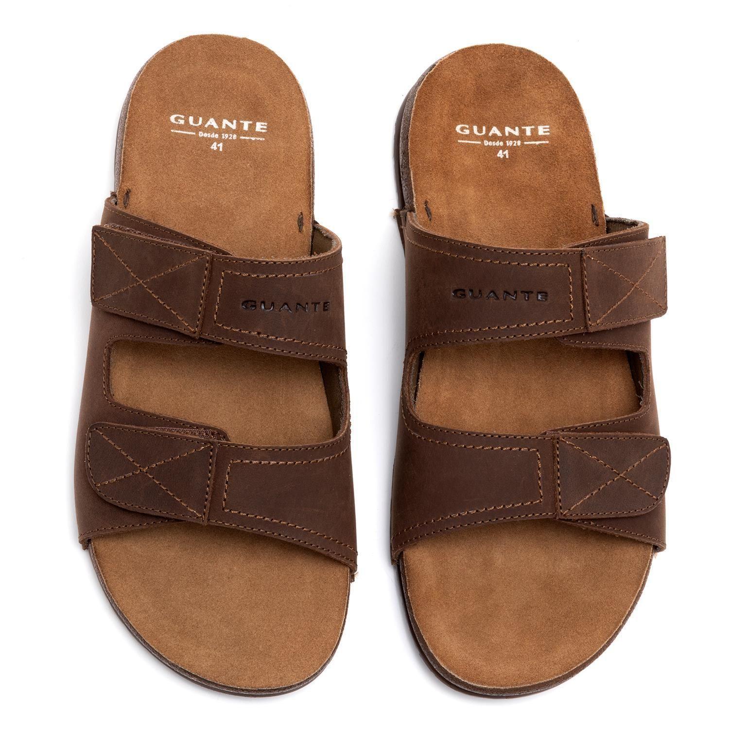 Sandalia de cuero hombre Guante Chocolate Alicante 0034801-3