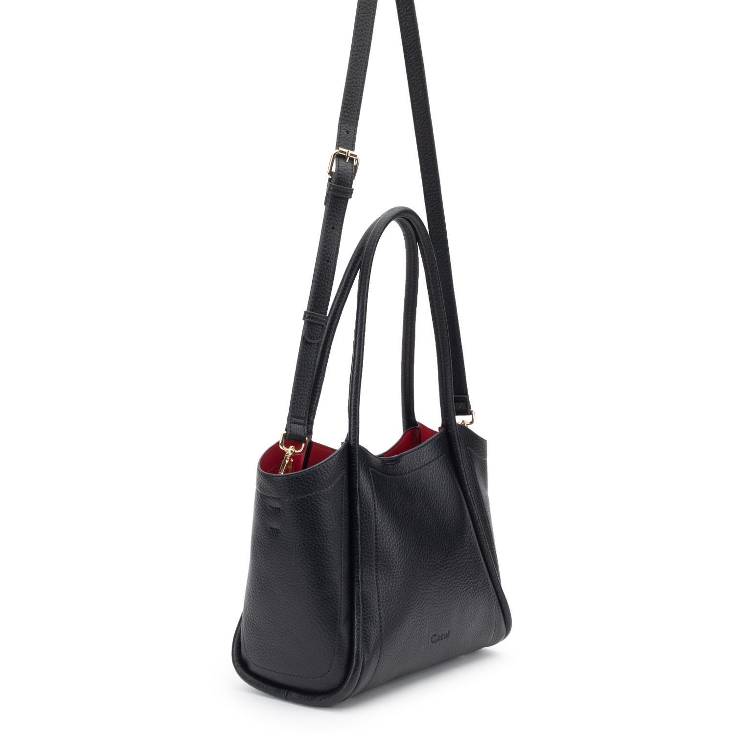 Cartera mujer Gacel negro dos asas mediana-2