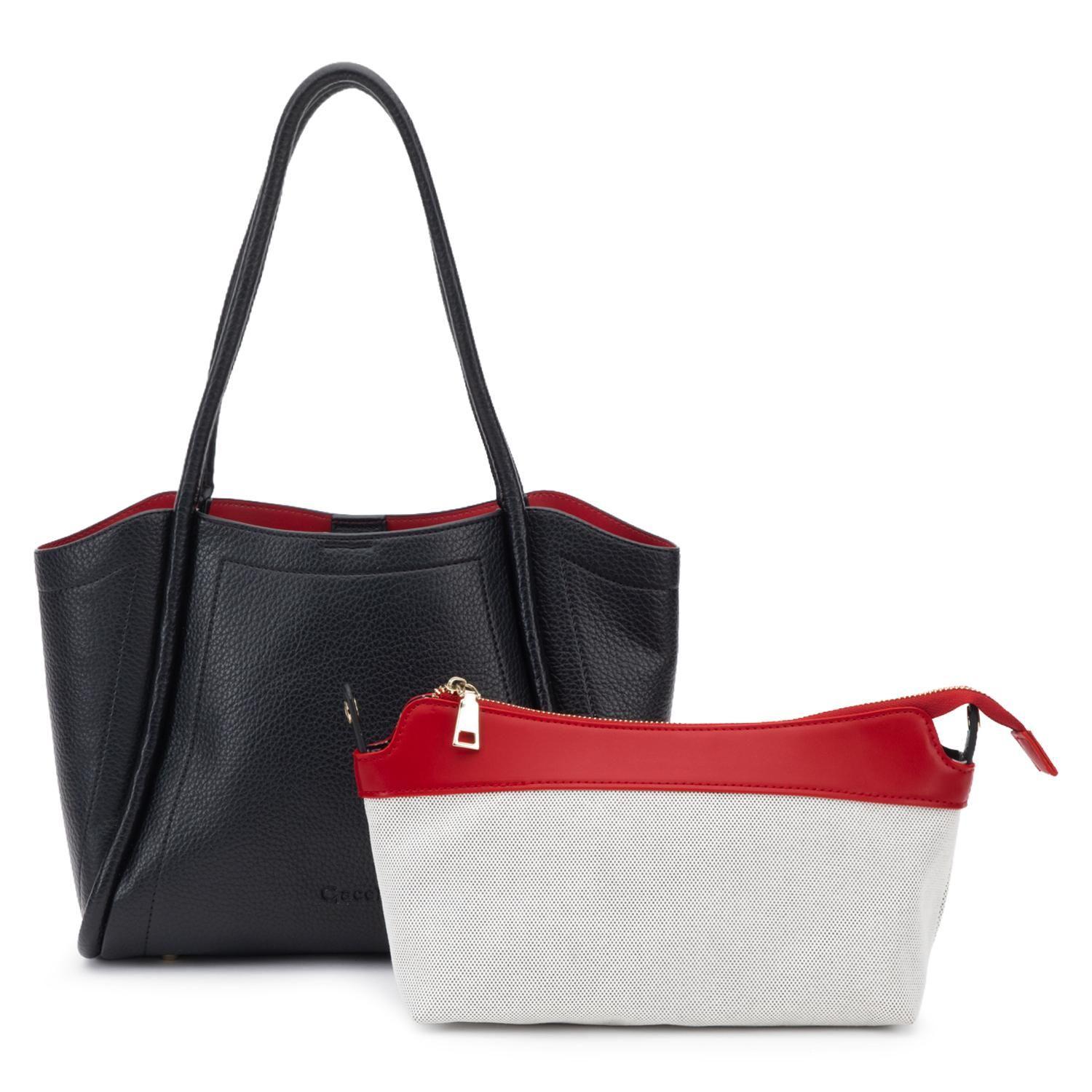 Cartera mujer Gacel negro dos asas mediana-5
