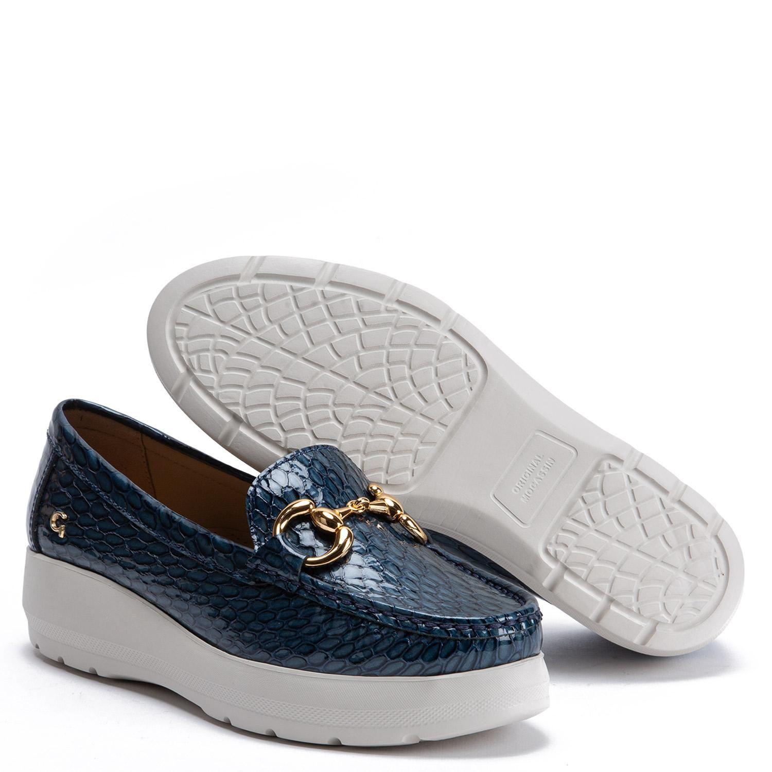Mocasin de cuero mujer Gacel Marino Locanda 0660469-3