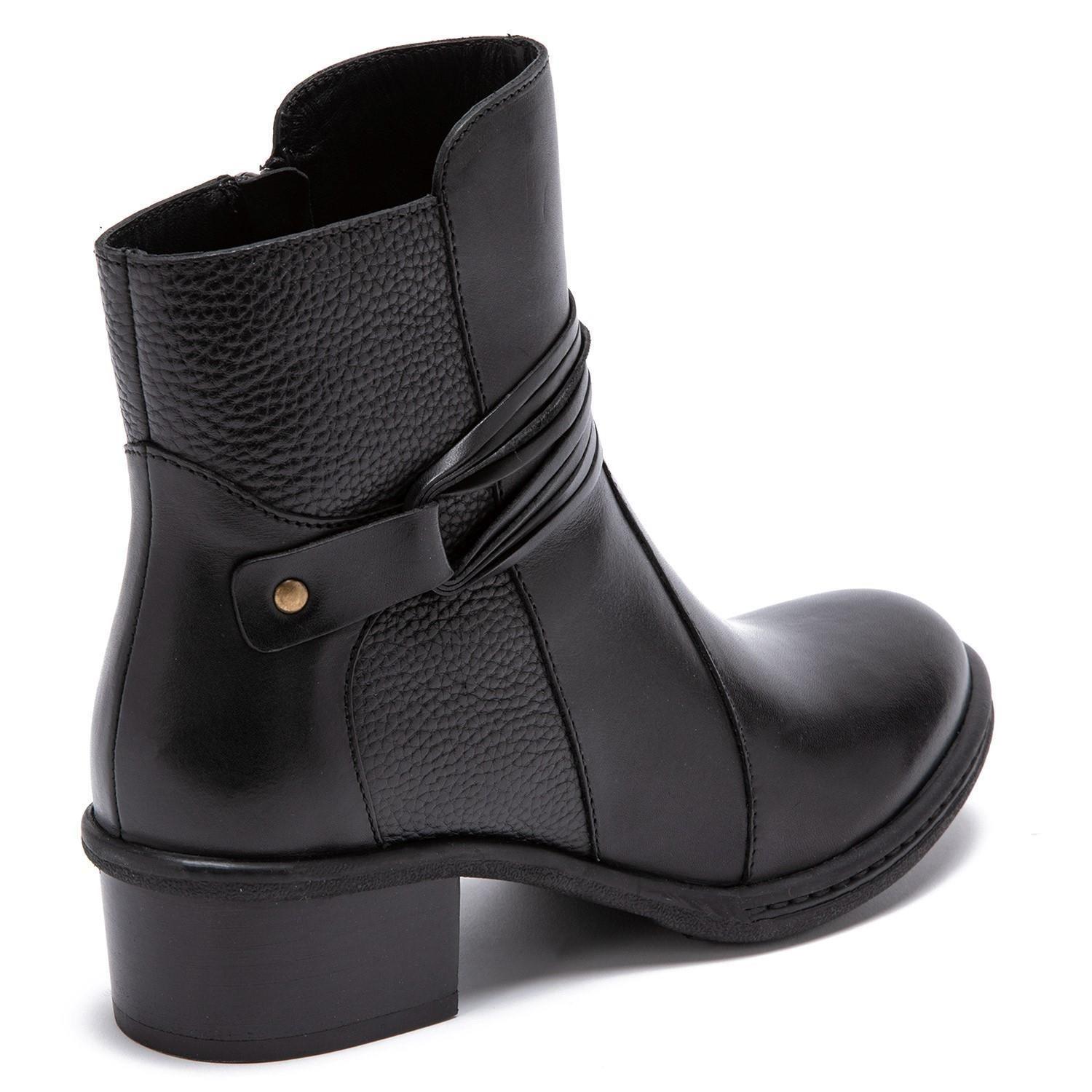 Botin de cuero mujer Gacel Negro Fabiana 0658578-4