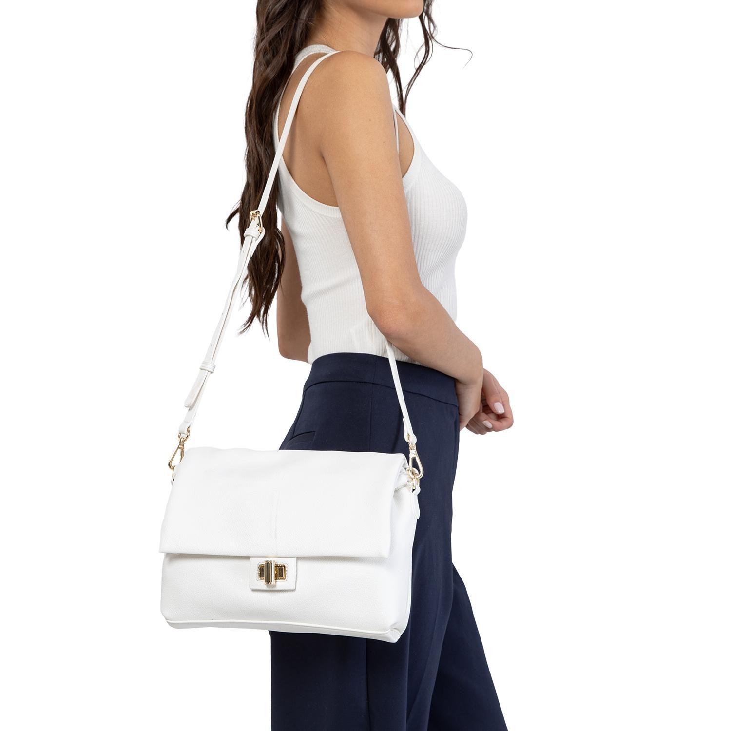 Cartera mujer Gacel blanco bandolera grande-1