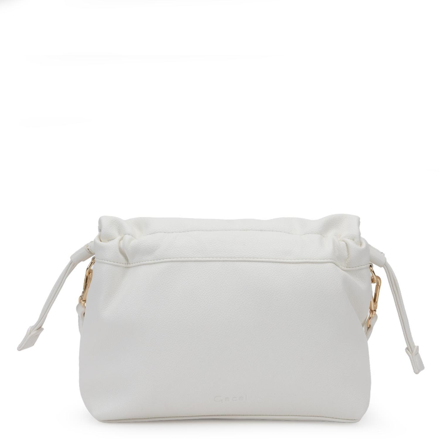 Cartera mujer Gacel blanco bandolera grande-3