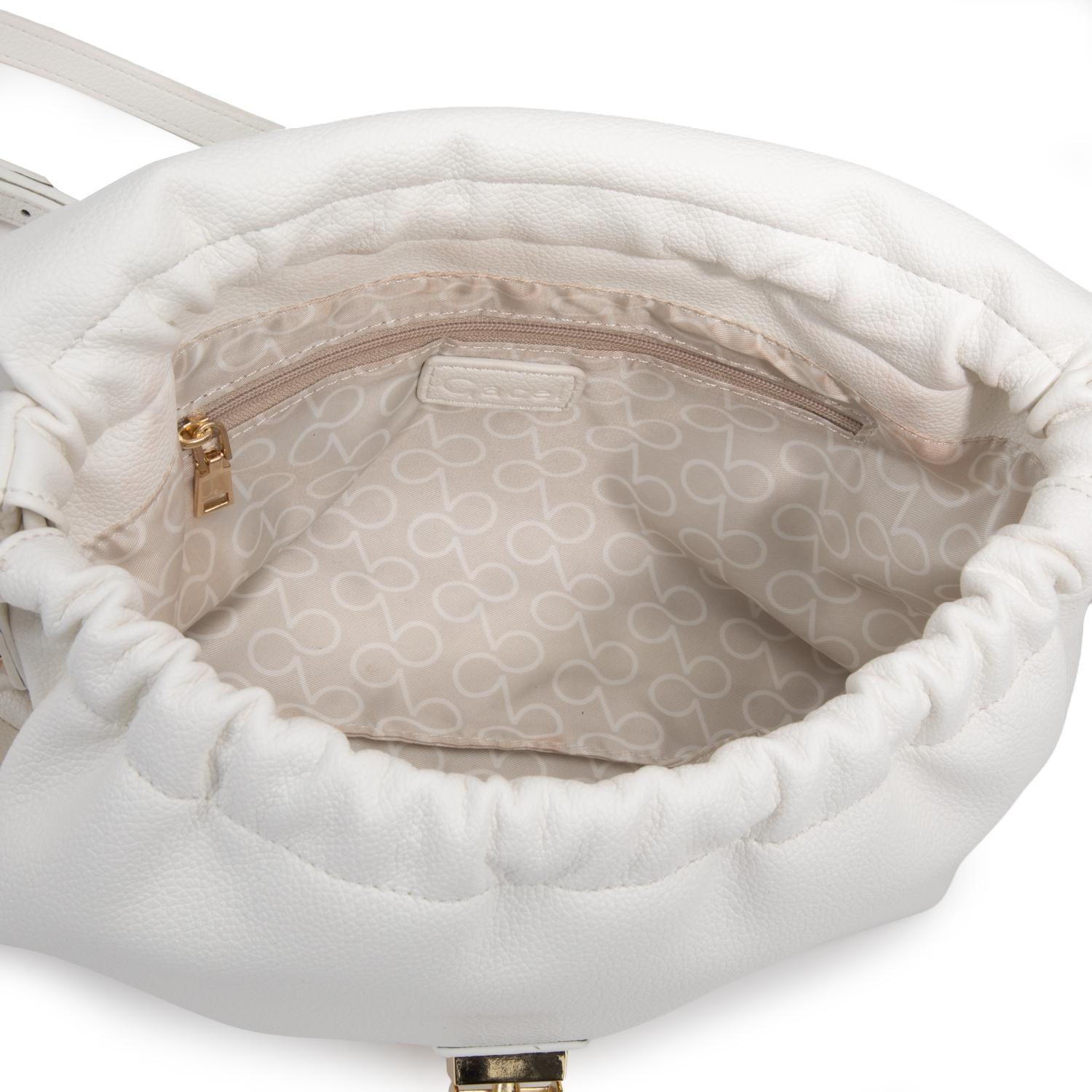 Cartera mujer Gacel blanco bandolera grande-4