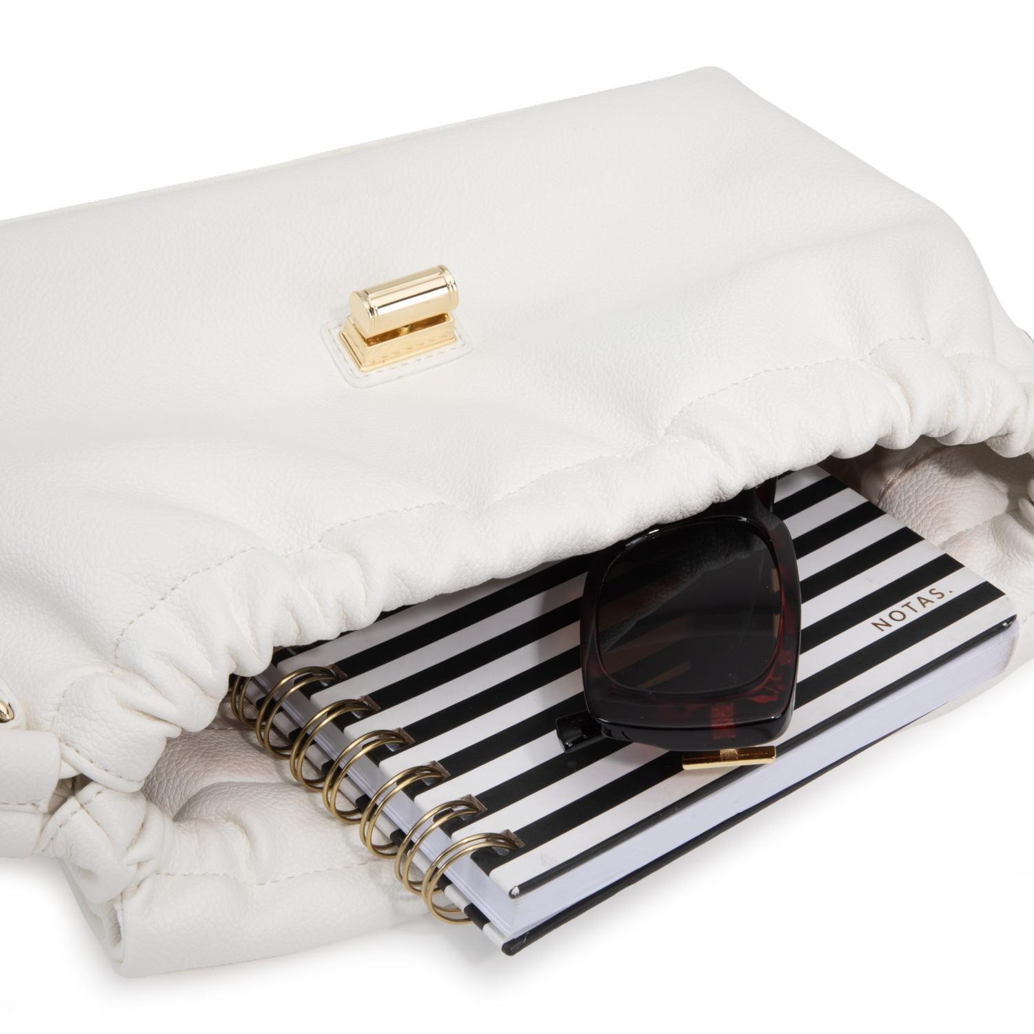 Cartera mujer Gacel blanco bandolera grande-7
