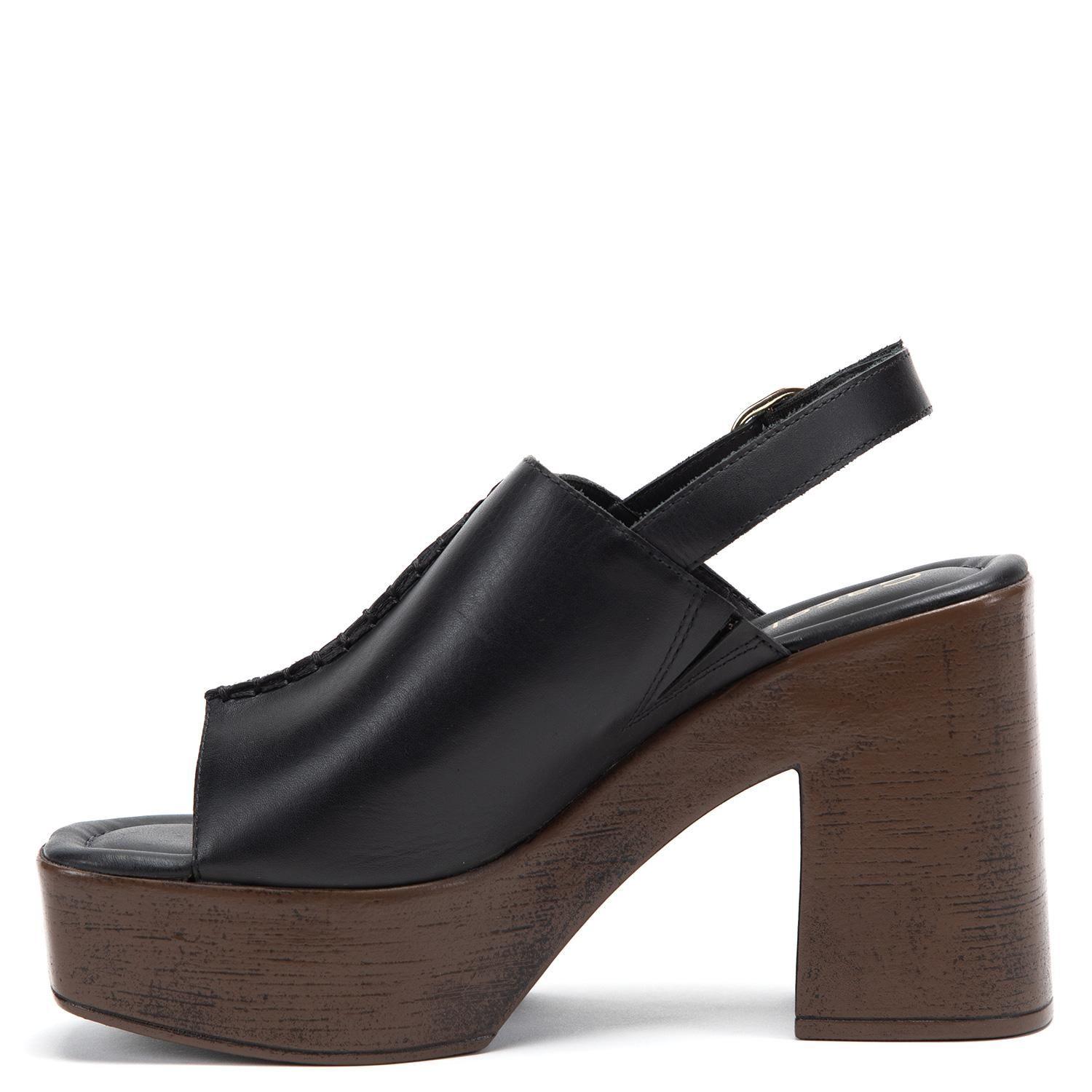 Sandalia de cuero mujer Gacel negro Flo-2