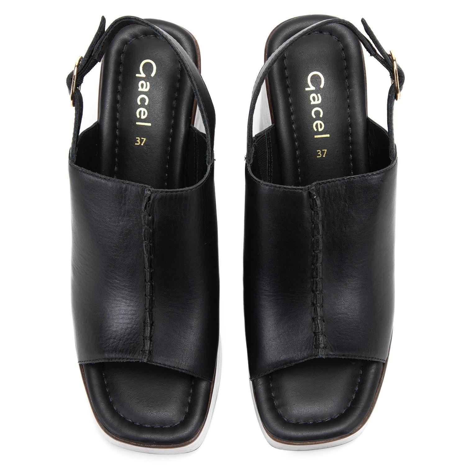 Sandalia de cuero mujer Gacel negro Flo-3