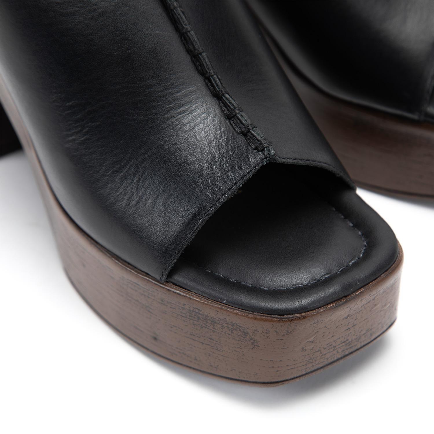 Sandalia de cuero mujer Gacel negro Flo-5