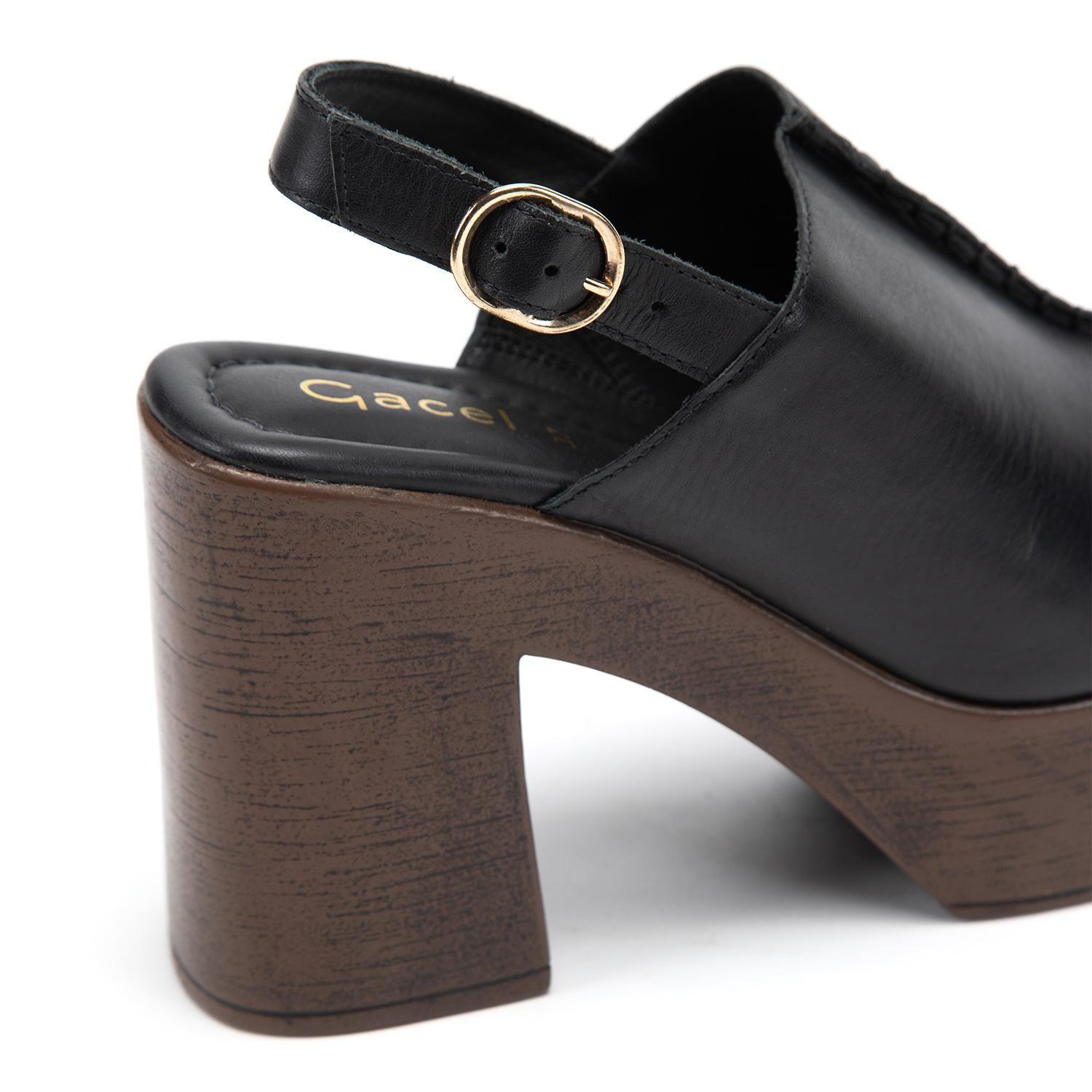 Sandalia de cuero mujer Gacel negro Flo-6