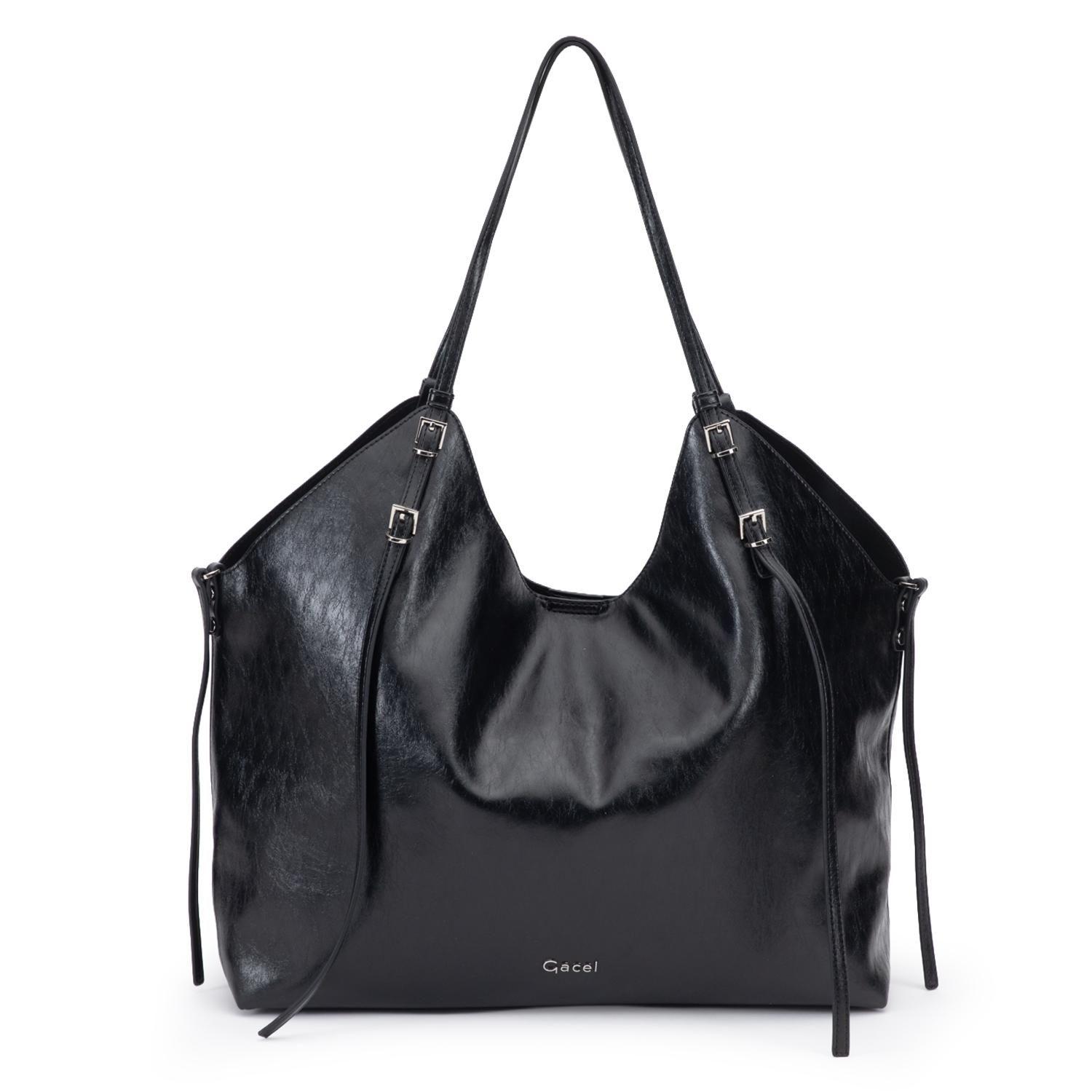 Cartera mujer Gacel negro dos asas grande-2