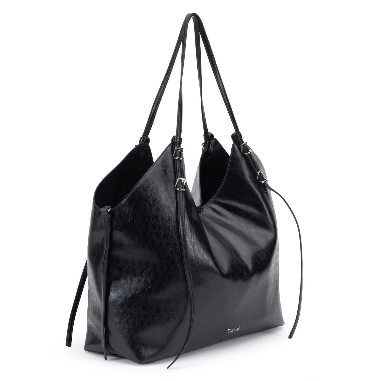 Cartera mujer Gacel negro dos asas grande-3