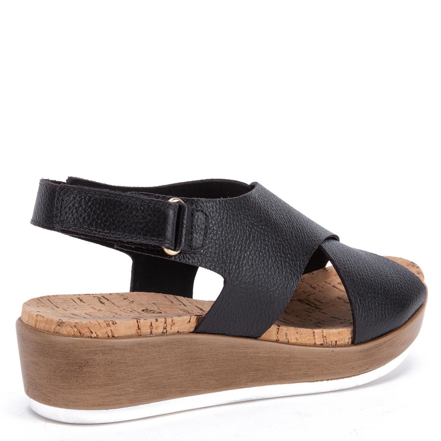 Sandalia de cuero mujer Gacel Negro Meryl 0660496-4