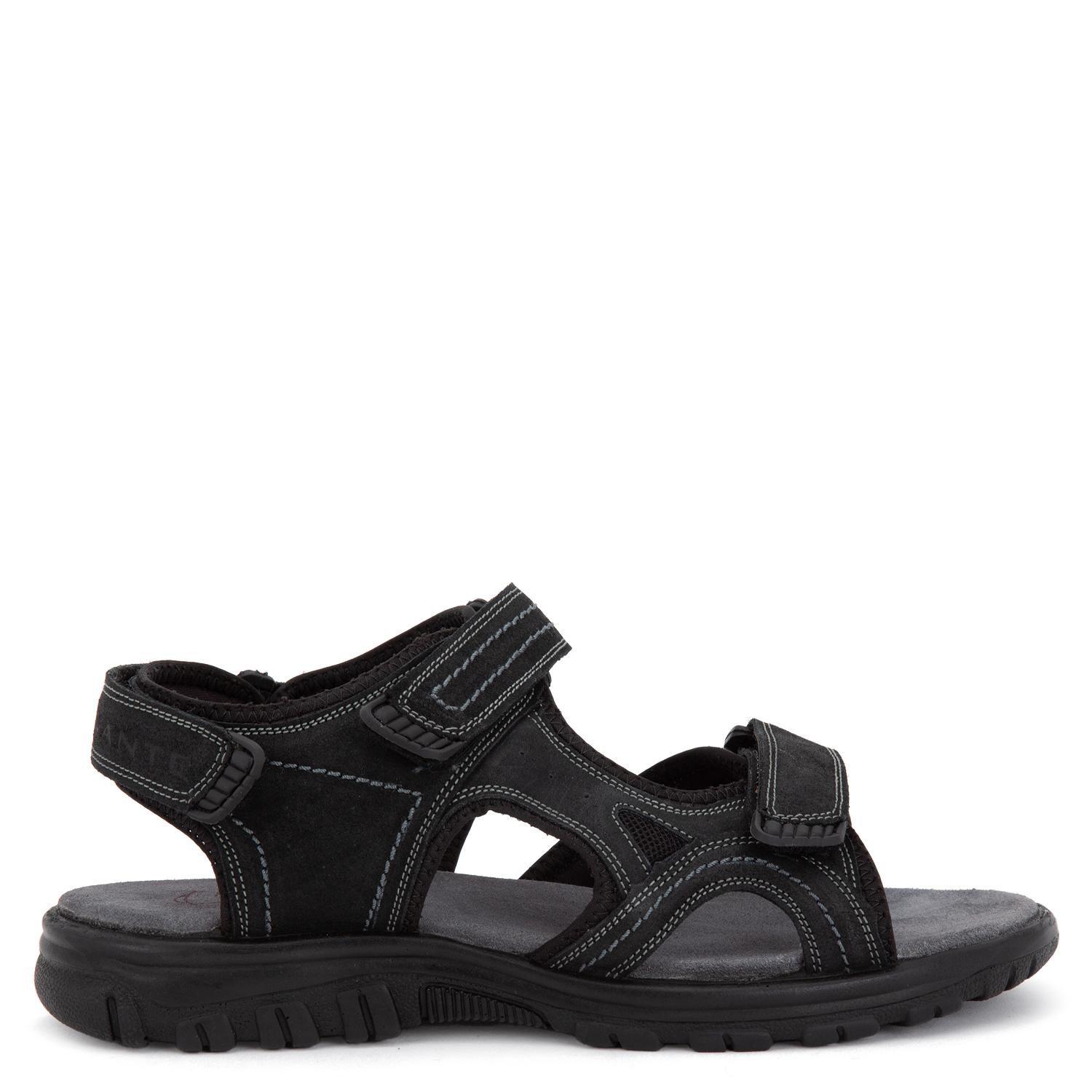 Sandalia de cuero hombre Guante negro Herdif-0