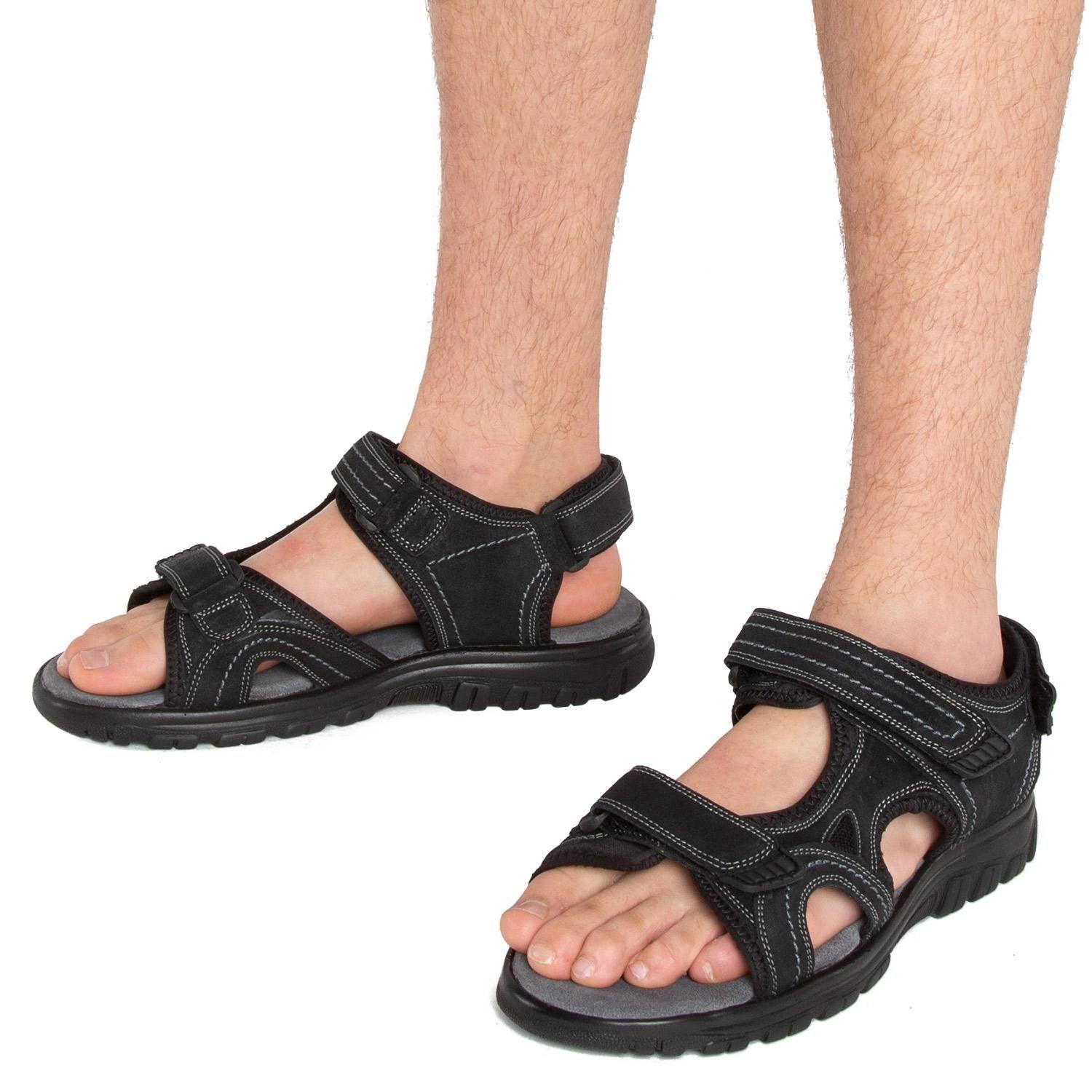 Sandalia de cuero hombre Guante negro Herdif-1