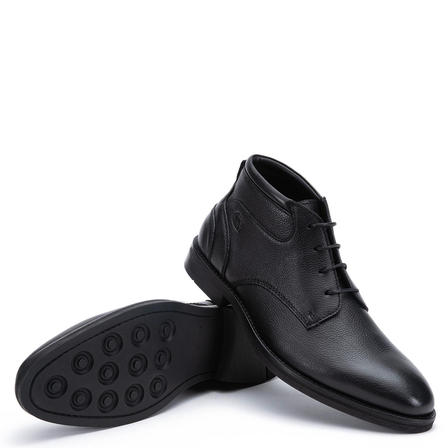 Botin de cuero hombre Guante negro Burdeos-3