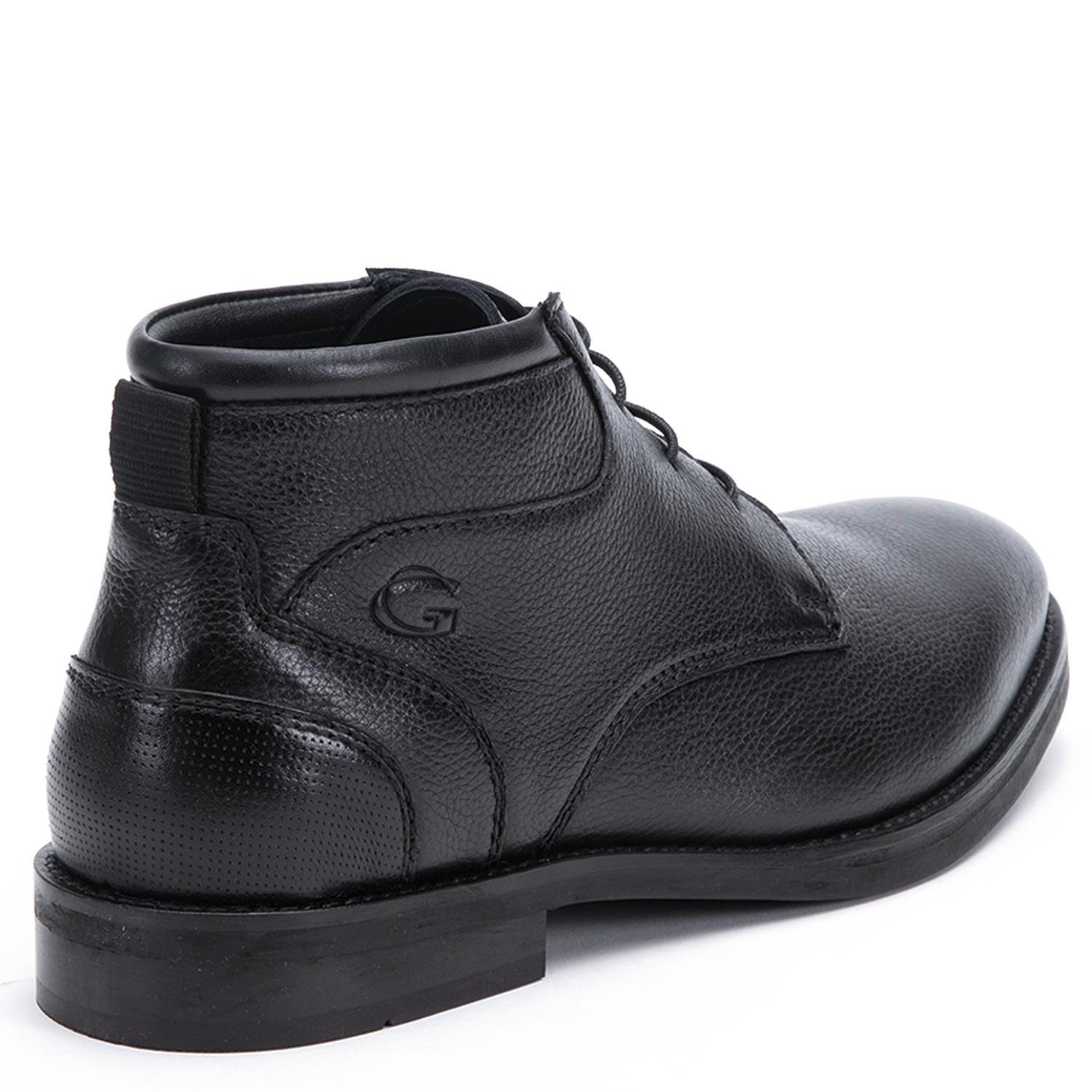 Botin de cuero hombre Guante negro Burdeos-4