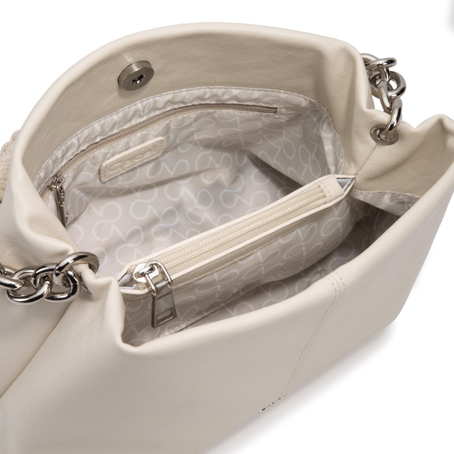 Cartera mujer Gacel off white bandolera grande-4
