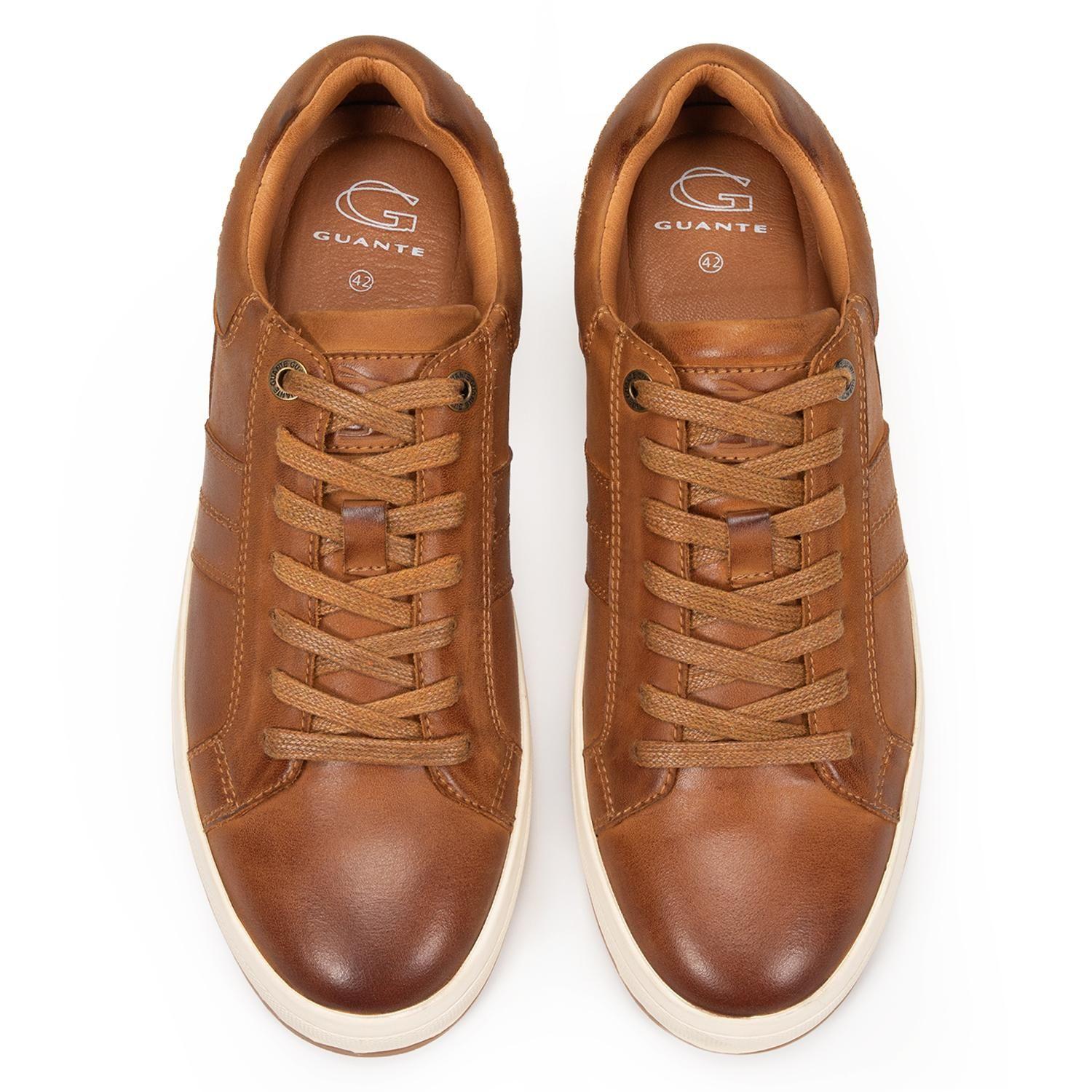 Zapatilla de cuero hombre Guante cafe Kiama-2
